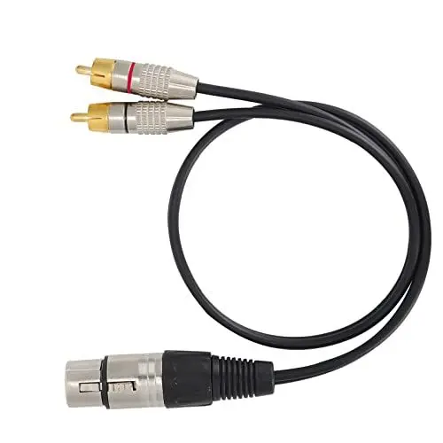 Produktbild: Dioche XLR auf Cinch Kabel, Audio-Splitter, 1 XLR-Buchse auf 2 Cinch-Stecker, Kabel für Heimkino und professionelle Audiogeräte