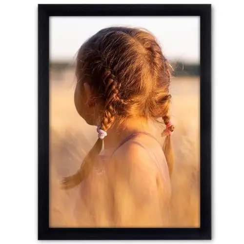 Produktbild: Diompirux Schwarz Holz-Rahmen DIN A4 21 x 29,7 cm Bilderrahmen, ideal bruchsicherem Plexi-Glas, Groß Modern Rahmen Echtholz Bilderrahmen, für von Kinderzeichnungen/Kunstwerken/Ausstellung