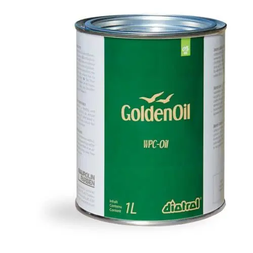 Produktbild: Diotrol Golden Oil WPC-Oil Farblos | 500ml Profi WPC Öl Pflege für bis zu 100 m² | Für Terrassen, Gartenmöbel, Sichtschutzwände, Zäune aus WPC, Resysta und Bambus | Pflegemittel für Terrassen