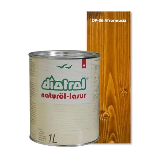 Produktbild: Diotrol Naturöl Lasur 1 Liter Profi Holzlasur Außen wetterfest | Natürliche & umweltfreundliche Lasur für Holz | Premium Holzschutzlasur Afromosia