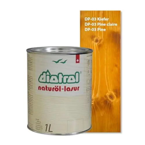 Produktbild: Diotrol Naturöl Lasur 1 Liter Profi Holzlasur Außen wetterfest | Natürliche & umweltfreundliche Lasur für Holz | Premium Holzschutzlasur Kiefer