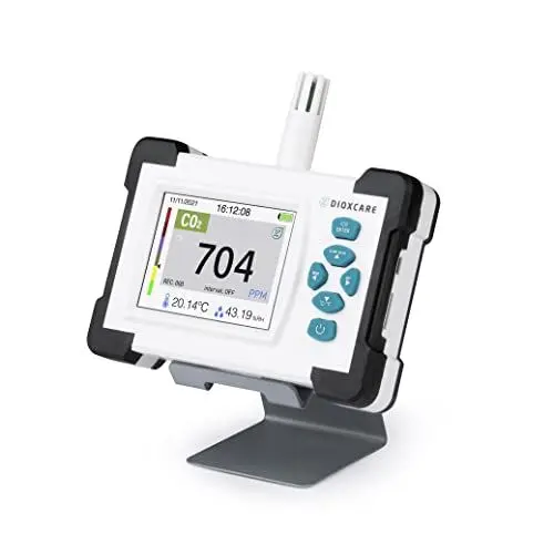 Produktbild: Dioxcare DX700 PDF, CO2-Messgerät, hochpräziser NDIR-Sensor mit PDF-Datenübertragung an den Computer, CO2-, Temperatur- und Luftfeuchtigkeits-Melder