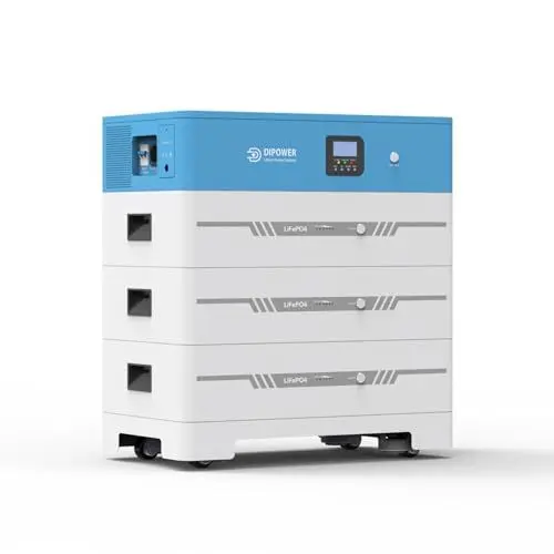 Produktbild: DIPOWER Powerstation 15.36kWh, 51.2V 300Ah Stapelbare LiFePO4 Batterie mit 5kw Wechselrichter Perfekt für RV, Solar, Energiespeicher, Off-Grid (15.36kWh Batterie+Off-Grid 5kw Wechselrichter)