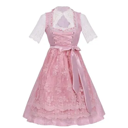 Produktbild: Dirndlbluse Damen Dirndl Petrol Landhaus Dirndl leinen Dirndl Bluse Damen weis Oktoberfest Accessoires Dirndl German Zweiteiler Damen Sommer Dirndl Jacke trachtenkleider Damen