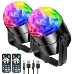 Produktbild: Discokugel, RIYO 360°Rotierende Sound Aktivierte Discolicht Partylicht mit Fernbedienung, Disco Licht für Innenraum Geburtstag Tanz Karaoke Dekoration(2 Pakete)