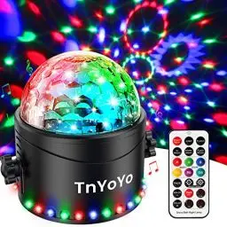 Produktbild: Discokugel, TnYoYo Discokugel LED Party Lampe Musikgesteuert Disco Lichteffekt, 7 Farben Party Lichter Disco Licht RGB Discolicht Partylicht mit Fernbedienung für Kinder Home Party