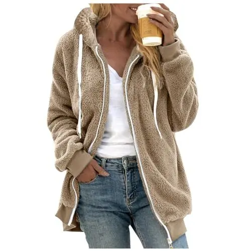 Produktbild: discount mantel damen herbst kurz strickfleecejacke damen winterjacke für mädchen 134 wanderbekleidung damen damen übergangsjacke winterjacke damen blau mädchennner winterjacke