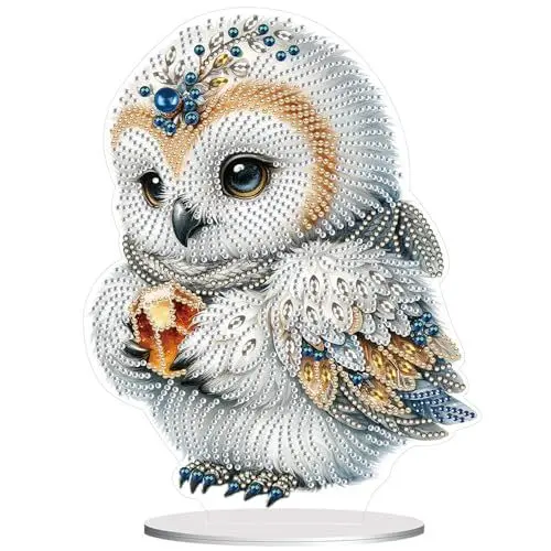 Produktbild: DISDADA DIY 5D Diamond Painting Eule Aufsteller, Diamant Malerei Tischdeko Kunst Set, für AnfäNger Hausgeschenk Familie Deko Geschenk (Eule)