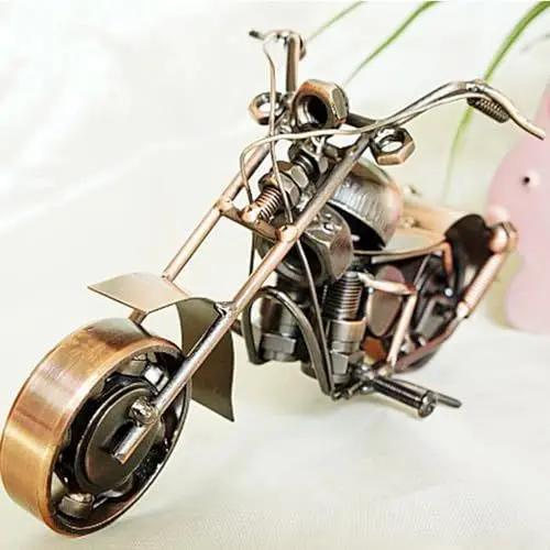 Produktbild: Diskary Handmade Eisen Motorrad Modell, Geschenke Dekoration Home Zimmer Schreibtisch Deko Handgemachte Geschenke Für Männer, Coole Gadgets (groß)