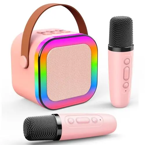 Produktbild: Dislocati Karaoke Maschine Kinder, Kinder Spielzeug ab 3-12 Jahre Mädchen Mikrofon Kinder Geschenke für Mädchen Karaoke Mikrofon Bluetooth Spielzeug Mädchen 3-12 Jahre