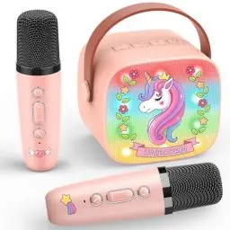 Produktbild: Dislocati Karaoke Maschine mit 2 Bluetooth Mikrofon Kinder, Einhorn Geschenk für Mädchen 3-12 Jahre Karaoke Kinder Mikrofon Spielzeug ab 3-12 Jahre Mädchen Microphone Mädchen Weihnachten Geschenk