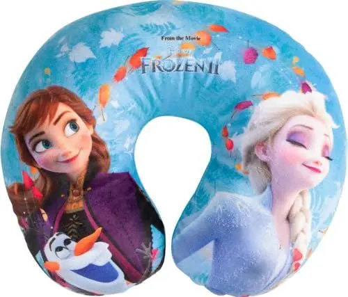 Produktbild: Disney Cervical Travel Nackenkissen aus Frozen II Stoff für Mädchen und Prinzessinnen Anna und ELSA