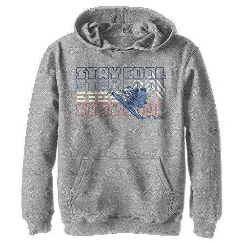 Produktbild: Disney Characters Ski Mickey Boy's Hooded Pullover Fleece, Athletic Heather, Small