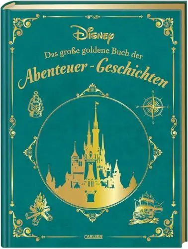 Produktbild: Disney: Das große goldene Buch der Abenteuer-Geschichten: 20 Vorlesegeschichten ab 4 Jahren mit Peter Pan, Aladdin, Mulan, der Eiskönigin und Co. (Die großen goldenen Bücher von Disney)