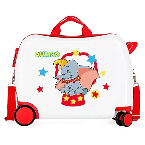 Produktbild: Disney Dumbo Kinderkoffer, weiß, 50 x 39 x 20 cm, Hartplastik, seitlicher Kombinationsverschluss, 34 l, 1,8 kg, 4 Räder