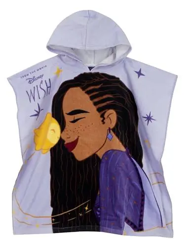 Produktbild: Disney Handtuch | Wish Handtuchponcho | Kapuzenhandtuch Kinder | Einheitsgröße Lila