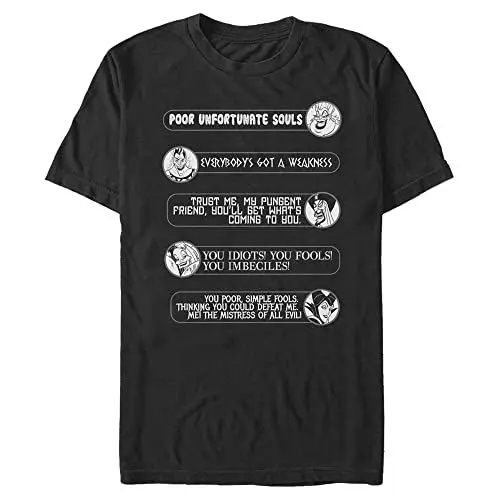 Produktbild: Disney Herren Bösewichte Bösewichte Quotes T-shirt, Schwarz, S