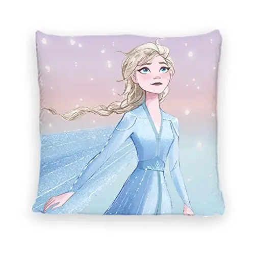 Produktbild: Disney Home Frozen - Dekokissen mit Füllung und Reißverschluss - 40x40 cm - Wurfkissen mit Füllung, tolles Deko-Kissen für Sofa, Couch, Wohnzimmer und Schlafzimmer - weiches Kuschelkissen