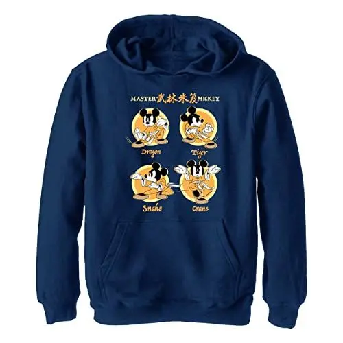 Produktbild: Disney Jungen Klassischer Mickey Kung Fu Four Up Hoodie, Heather Navy, S