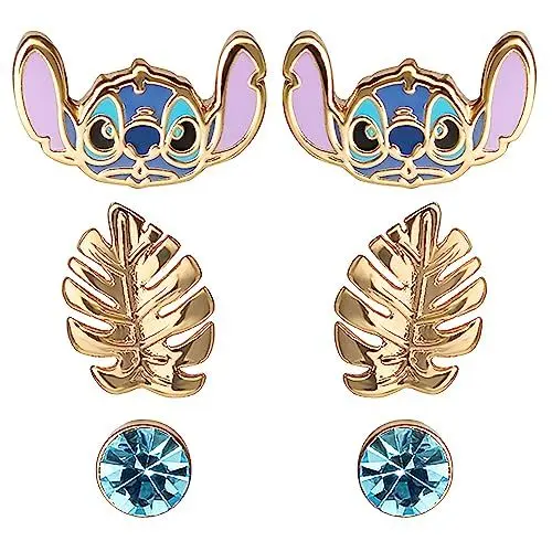 Produktbild: Disney Lilo & Stitch Blue and Gold Coloured 3 Piece Earring Set SF00262YRQL.PH