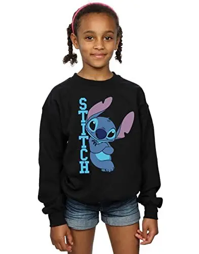 Produktbild: Disney Mädchen Lilo and Stitch Posing Sweatshirt Schwarz 7-8 Years