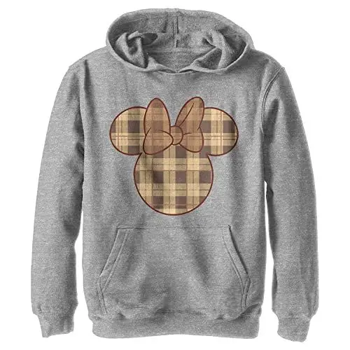 Produktbild: Disney Mickey and Friends Minnie Fall Plaid Fill Boys Hoodie, Athletic Heather, Small