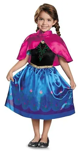 Produktbild: Disney Offizielles Classic Frozen Anna Kostüm Mädchen, Anna Kleid Eiskönigin, Frozen Kostüm Mädchen, Karneval Faschingskosüm Prinzessin Kostüm fur Kinder S, Lila