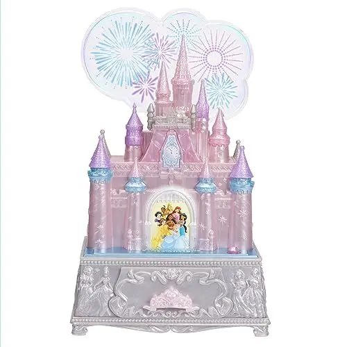 Produktbild: Disney Princess Wunsch-Schmuckbox zum 100-Jährigem mit bezaubernden Feuerwerkslichtern und -klängen, inklusive Zubehörring