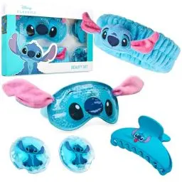 Produktbild: Disney Stitch Beauty Set für Damen mit kühlender Augenmaske & Haar-Accessoires (Blau)