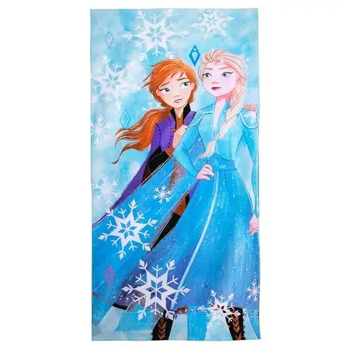 Produktbild: Disney Store Offizielles Anna und ELSA Strandtuch, Die Eiskönigin 2, 150 cm, Leichtes Schwimmbadtuch aus Weicher Baumwolle