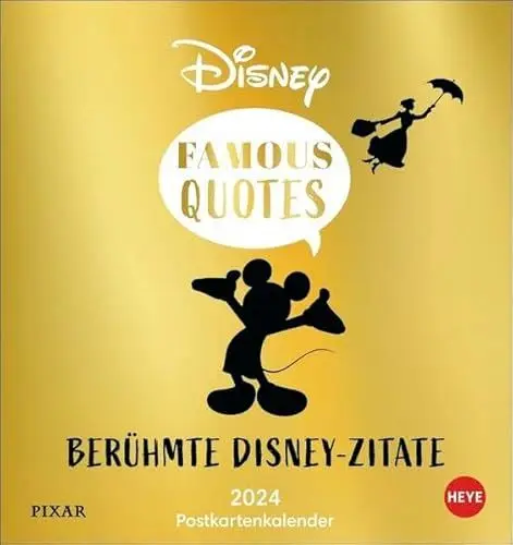 Produktbild: Disney Typo Zitate Postkartenkalender 2024. Berühmte Sprüche aus der Disney-Welt. Kleiner Kalender 2024 für den Schreibtisch. Weisheiten von Mickey und Co. zum Sammeln und Verschicken.