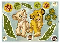 Produktbild: Disney Wandtattoo SIMBA UND NALA - 50 x 70 cm - Wandsticker, Sticker Kinderzimmer, König der Löwen, Lion King, Babyzimmer