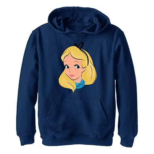 Produktbild: Disney boys Disney Alice in Wonderland Alice Big Face Hoodie Kids Athletic, Navy Blue Heather, Small US