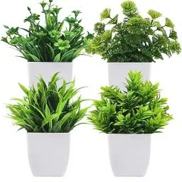 Produktbild: Disoza Kunstpflanze Zimmer Deko Künstliche Pflanzen 4 St. Aesthetic Room Decor für Wohnzimmer Schlafzimmer Badezimmer Kunstpflanze Fensterbank als Balkon Deko Aquarium Deko Künstliche Pflanzen