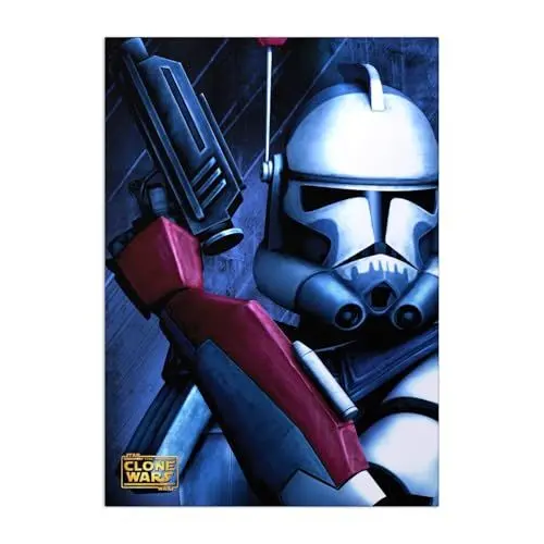 Produktbild: Displate Offiziell Star Wars MetallPoster Magnetische Befestigung Inklusive Lizenziert Bilder Hochwertiges Poster Star Wars Clone Wars Character Posters - Clone Trooper Poster 45 cm x 32 cm