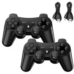 Produktbild: Diswoe Controller für PS-3, 2er Pack Wireless Controller für Play-Station 3 mit Dual Shock, Gyro Axis, Bluetooth Controller, Rechargable Remote Gamepad Joystick mit 2 Ladekabel