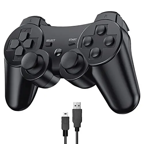 Produktbild: Diswoe Controller für PS3, Wireless Controller Bluetooth Controller für PS3 mit Double Shock Ergonomie Rechargable Controller für PS3Gamepad Joystick