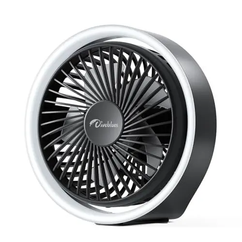 Produktbild: Diveblues USB Ventilator Ultra Leise - Tischventilator, 3 Geschwindigkeiten, Mini Ventilator für den Schreibtisch, Zuhause und Büro