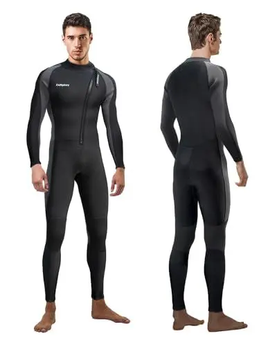Produktbild: Divmystery Neoprenanzug Herren (14 Größen) - Super Dehnbar - 3/2 mm Ganzkörper-Neoprenanzüge für Herren, Neoprenanzug zum Surfen, Schnorcheln, Kajakfahren, Stand-Up-Paddleboarding und Wassersport