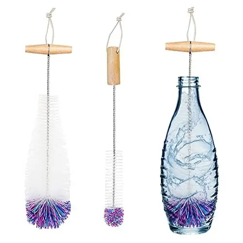 Produktbild: Diwoker Flaschenbürste für Glasflaschen Flaschenreiniger, 2 STK Reinigungsbürste Reinigung Flaschenreiniger für Glaskaraffe,Trinkflaschen,Babyflaschen,Sodaflaschen (Weiß)
