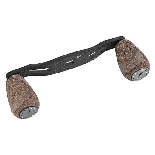 Produktbild: DIY Angelrolle Griff, Angelrolle Griff Knopf Ersatz Knopf Carbon Fiber Holz Angelrollen Griff Cranking Angelrolle Rocker für Baitcast Baitcastingrolle Baitcasting