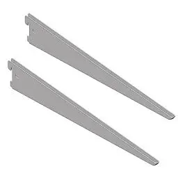 Produktbild: DIY Element System U-TRÄGER - Sicherheitsträger verbaubar mit zweireihiger Wandschiene - 370 mm, Stahl, Weiß, 2 Stk.