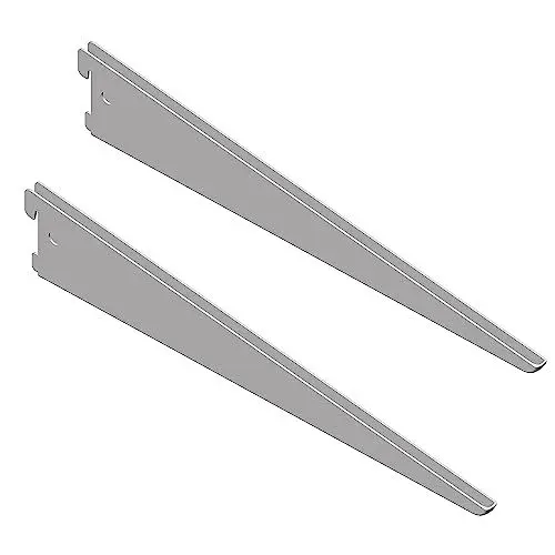 Produktbild: DIY Element System U-TRÄGER - Sicherheitsträger verbaubar mit zweireihiger Wandschiene - 370 mm, Stahl, Weiß, 2 Stk.