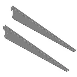 Produktbild: DIY Element System U-TRÄGER - Sicherheitsträger verbaubar mit zweireihiger Wandschiene - 370 mm, Stahl, Weißaluminium, 2 Stk.