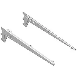 Produktbild: DIY Element System WINKEL-TRÄGER - Formschöner Abschluss der Regalseite zur Auflage von Holzböden mit 3 Einhängehaken - 480 mm, Stahl, Weiß, 2 Stk.