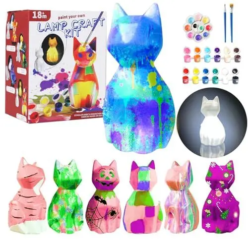 Produktbild: DIY Light Painting Crafts - Glowing Puppy Kids Handmade Colouring Doodle Set als Perfektes Nachtlicht Ideales Spielzeuggeschenk für Kinder von 4-12 Jahren zum Kreativen Kritzeln (Katze)