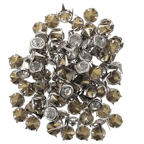 Produktbild: DIYEAH 100St Diamantnieten Strasssteine Juwelen Gesichtsschmuck Strass- Edelstein-Aufkleber retro styles rhinestones Nieten-Kit zum Basteln Niete zum Basteln Legierung Silver