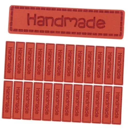 Produktbild: DIYEAH 100St Farbwechselndes Lederetikett handgemachte Anhänger Stoffetiketten für Kleidung Kleidungsetiketten zum Aufnähen Etiketten für Handarbeitsprojekte handgemachtes Etikett Brown