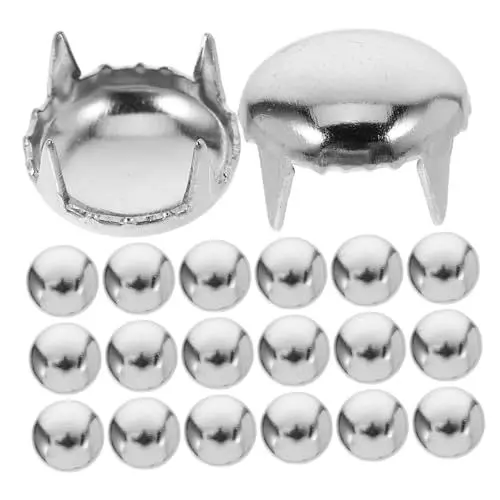 Produktbild: DIYEAH 100St Hardware Zubehör Metallnieten Silberfarbene Nieten handtaschen dekoration Handwerk Materialien Metall Zubehör Ledernieten Krallennieten Punk-Stollen Legierung Silver