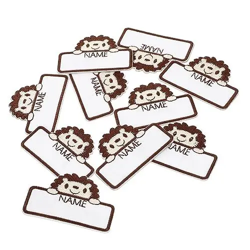 Produktbild: DIYEAH Tragbare Waschbare Namensschilder Zum Aufbügeln 10er-set Cartoon-tier-designs Für Kleidung Schule Kindertagesstätte